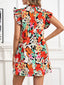 Floral Ruffle Sleeve Summer Dress