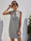 Drawstring Sleeveless Hooded Mini Dress