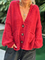 Pocketed V-Neck Button Up Cardigan