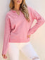 Textured Notched Long Sleeve Sweater