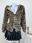Leopard Plush Zip-Up Hooded Outerwear