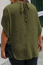 Plus Size Swiss Dot Tied Mock Neck Blouse