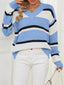 Striped V-Neck Color Block Sweater