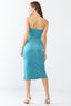 Le Lis Geometric Print Strapless Side Slit Dress