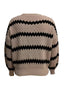 Full Size Textured Striped Round Neck Sweater Plus Size