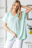 Heimish Full Size Exposed Seam V-Neck Short Sleeve Leopard Top Plus Size