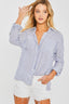 Love Tree Striped Collared Neck Long Sleeve Shirt