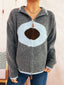 Zip-Up Contrast Trim Cardigan