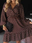 Plus Size Polka Dot Ruffle Hem Mini Dress
