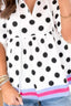 Polka Dot Print Tie-Neck Blouse