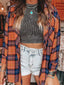Plaid Button-Up Long Sleeve Shirt