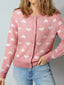 Heart Pattern Button Front Cardigan