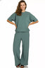 Zenana Ribbed Round Neck Tee & Pants Set