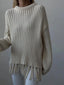 Fringe Round Neck Long Sleeve Sweater