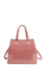 Nicole Lee USA Monogram Pattern Handbag with Rhinestones Decor