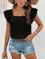 Square Neck Cap Sleeve Blouse