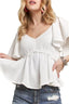 ADORA Flare Sleeves Peplum Blouse Top