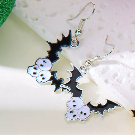 Halloween Bat Drop Earrings