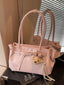 Leather Shoulder Bag with Dog Charm