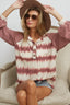 BiBi Tie Dye Distressed Long Sleeve Henley Top