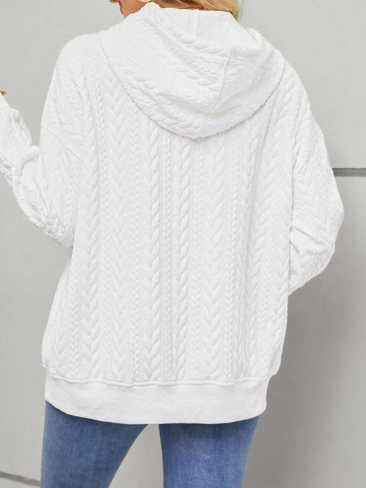 Drawstring Long Sleeve Hoodie with Pockets