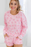 Heart Print Long Sleeve Top and Shorts Lounge Set
