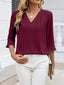 V-Neck 3/4 Sleeve Blouse
