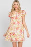 GeeGee Floral Short Sleeve Mini Dress