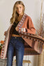 ADORA Full Size Tribal Border Sweater Cardigan Plus Size