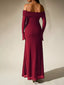 Glitter Off-Shoulder Maxi Dress
