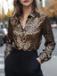 Leopard Button Up Long Sleeve Shirt