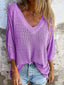 Full Size Openwork V-Neck Knit Cover Up Plus Size