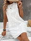 Texture Round Neck Sleeveless Mini Tank Dress