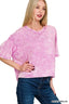 Zenana Acid Crinkle-Washed Oversized T-Shirt