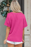 Textured Waffle Knit V-Neck T-Shirt