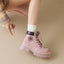 Round Toe Platform Lace Up Boots