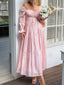 Tiered Balloon Sleeve Midi Dress