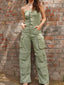 Tube Snap Down Cargo Jumpsuit
