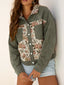 Floral Snap Down Corduroy Jacket