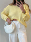 Boat Neck Drop Shoulder Sweater