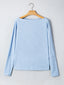 Solid Color Batwing Long Sleeve Top