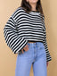 Oversized Striped Drop Shoulder Sweater