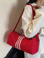 Striped Adjustable Strap Duffel Bag