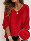 V-Neck Dropped Shoulder Sweater