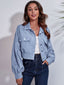 Button Down Collared Neck Cropped Jacket