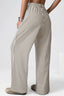 Stripe Elastic High Waist Pocketed Loose Pants