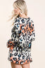 BiBi Gradation Leopard Print Soft Knit Deep U Neck Top
