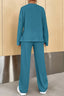 Ribbed Half Button Top and Pants Set