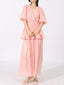 Layered Surplice Puff Sleeve Maxi Dress