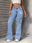 Slit Star Flare Leg Jeans